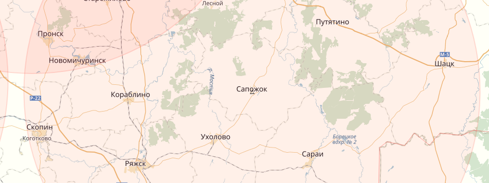 Карта москва шацк